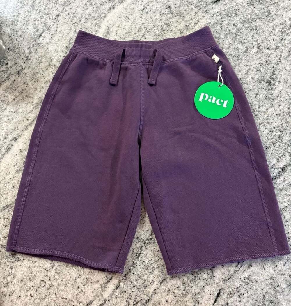 Pact Kids Purple French Terry Drawstring Shorts